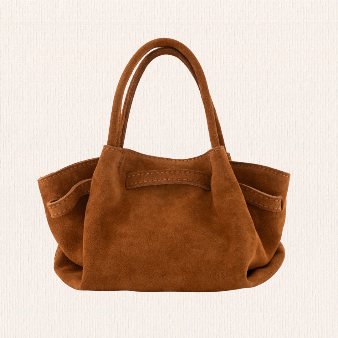 Cognac handtasje met goud detail