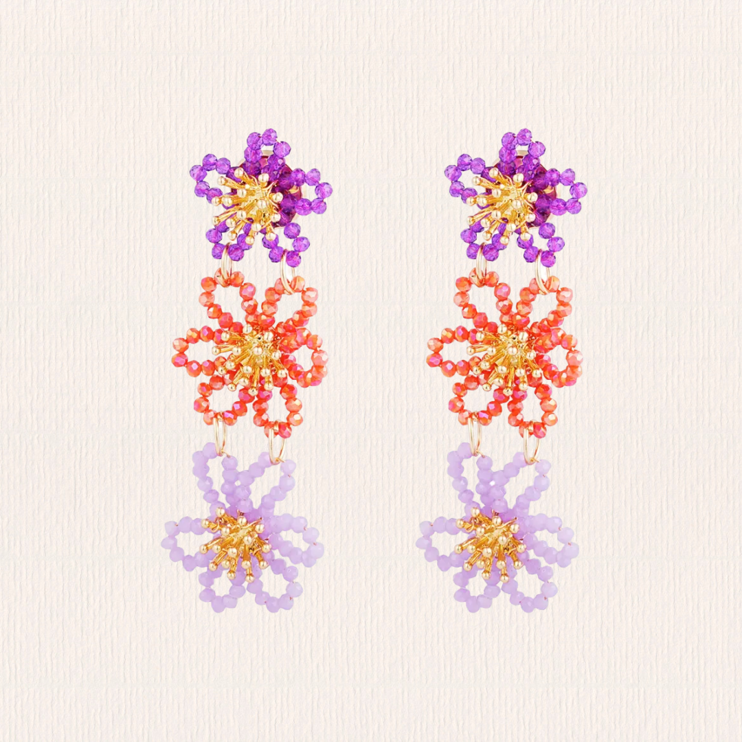Flowerparty oorbellen roze