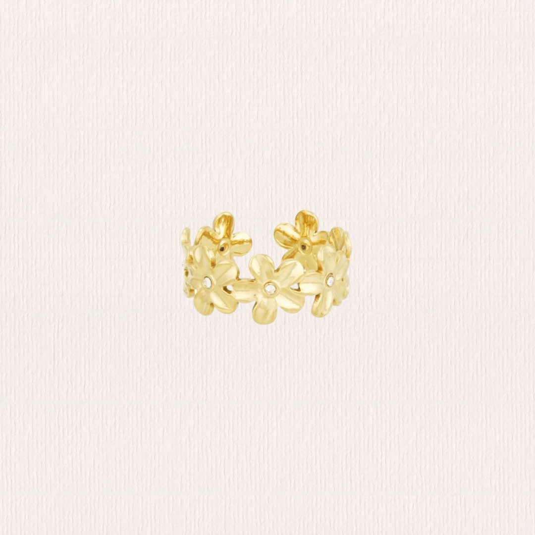 Bloemen ring shiny