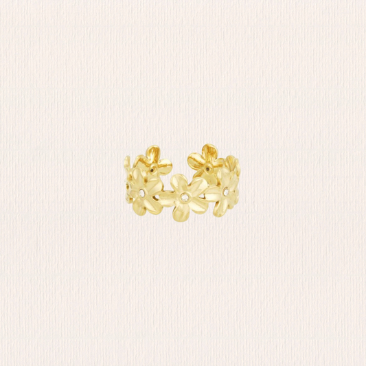 Bloemen ring shiny