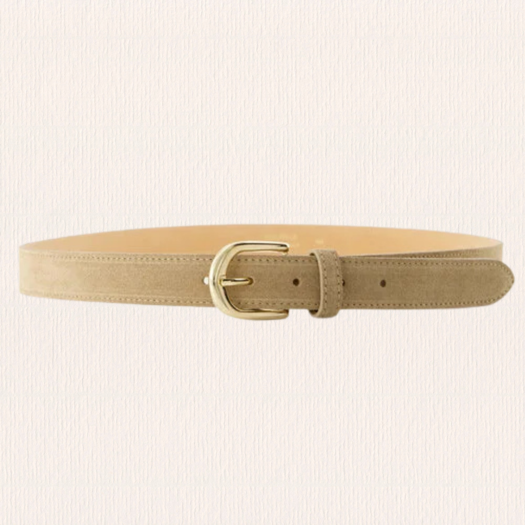 Biege riem suede