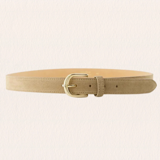 Biege riem suede
