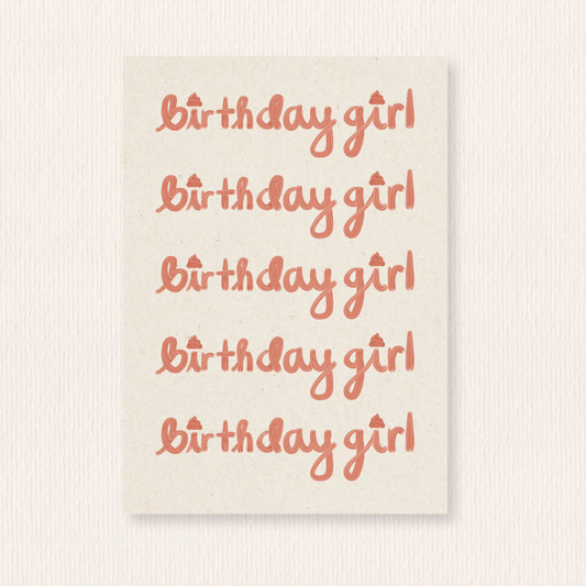 Birthday girl kaart