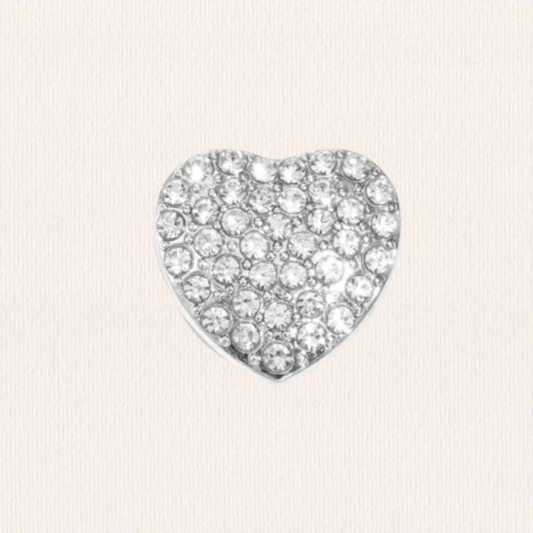 Knoopverberger - zilveren glitter hartje