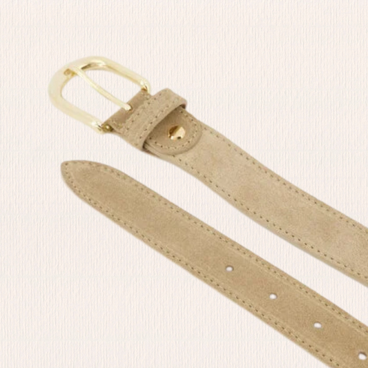 Biege riem suede