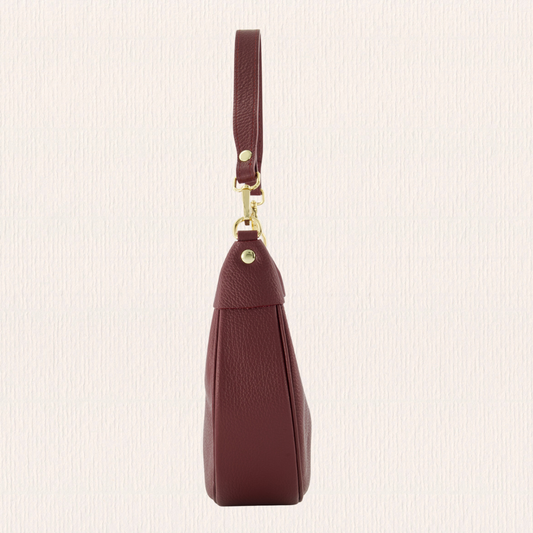 Leren tas met bolling bordeaux