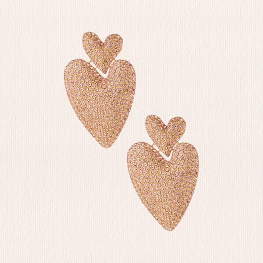 Roze glitter hartjes oorbellen