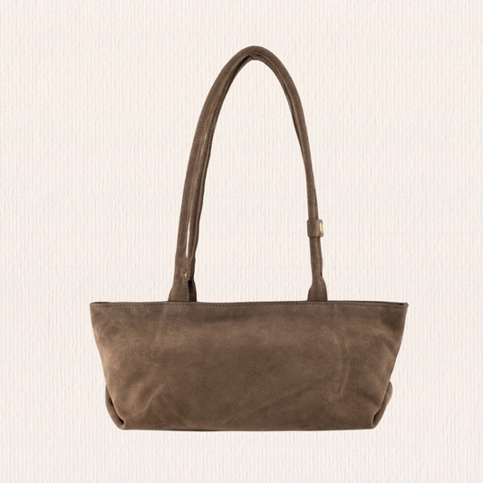 Taupe suéde handtas lang model