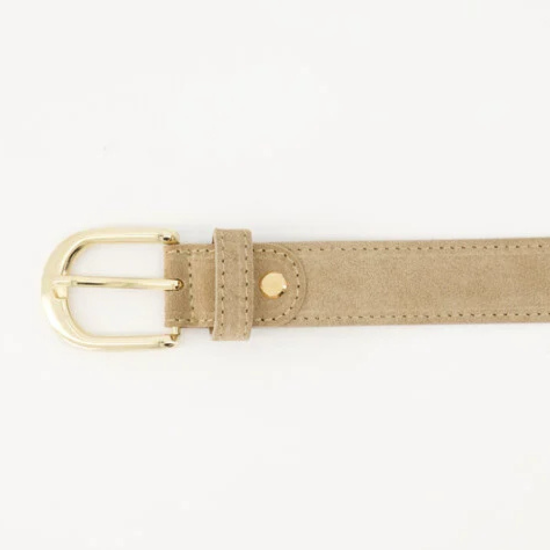 Biege riem suede