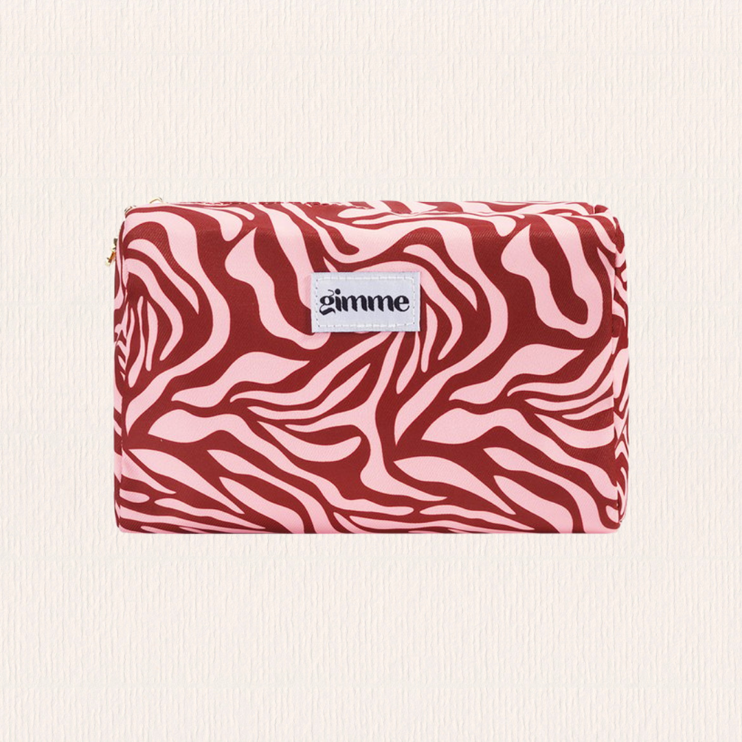 Make-up tasje roze zebraprint