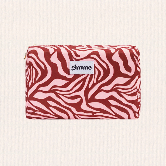 Make-up tasje roze zebraprint