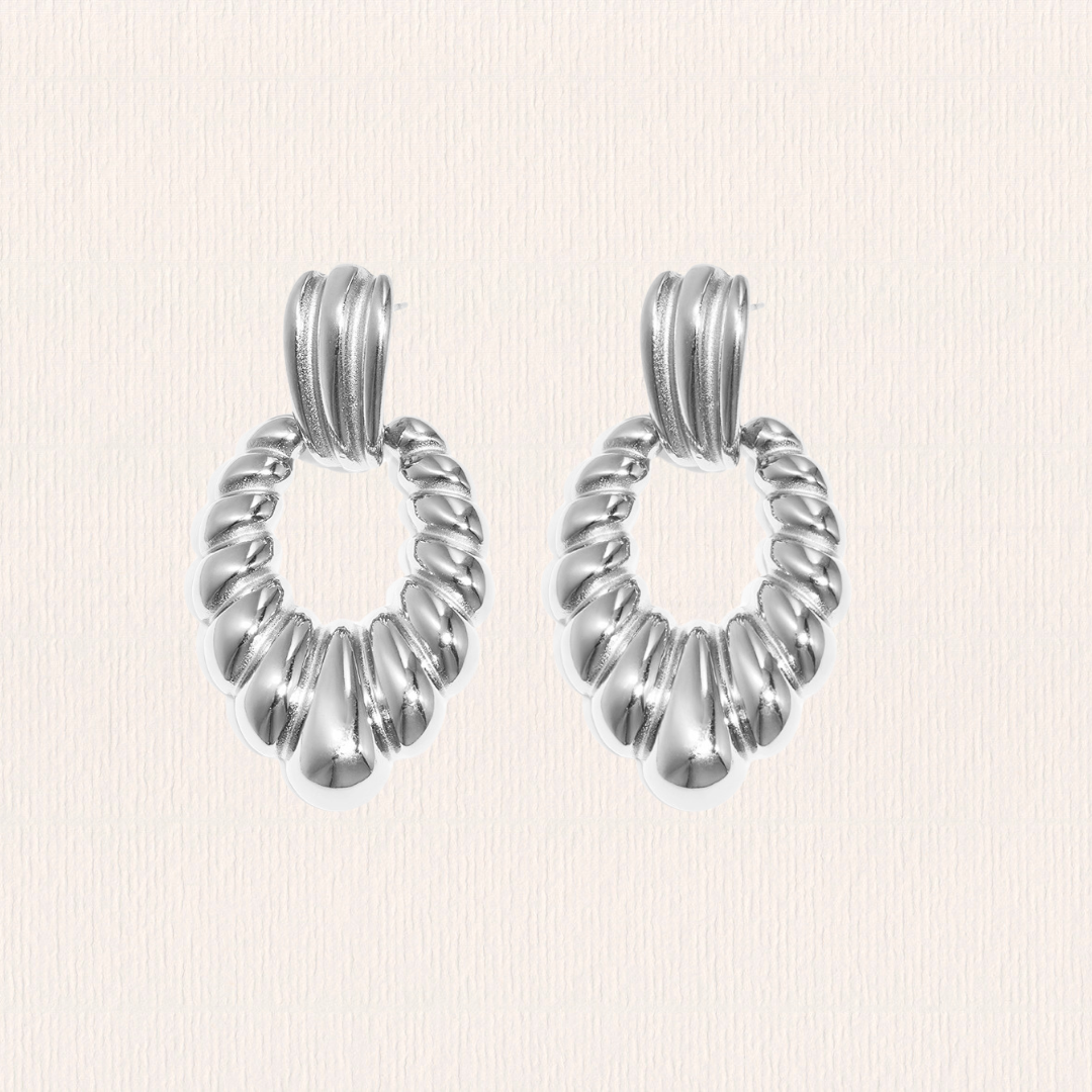 Oorbellen drop geribbeld