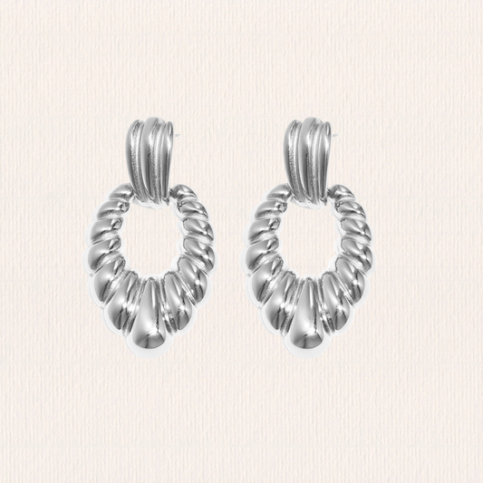 Oorbellen drop geribbeld