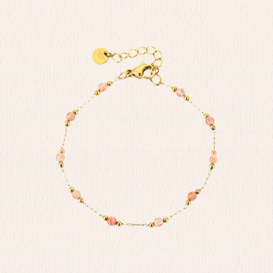 Armband met roze steentjes