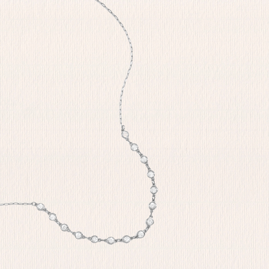 Ketting met ronde zirkonium steentjes