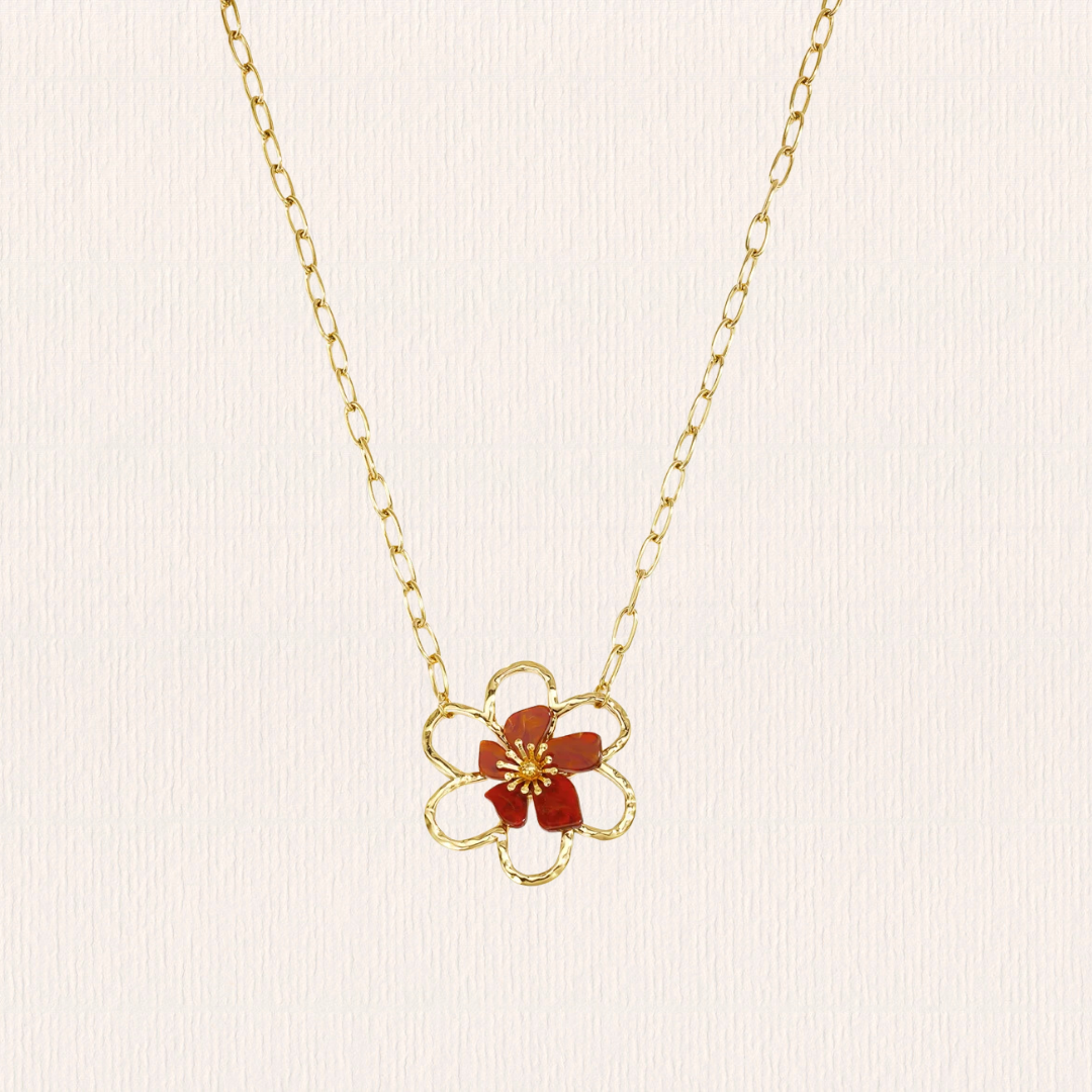 Statement ketting met bloem