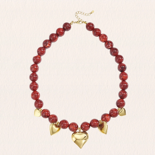 Rode hartjes ketting