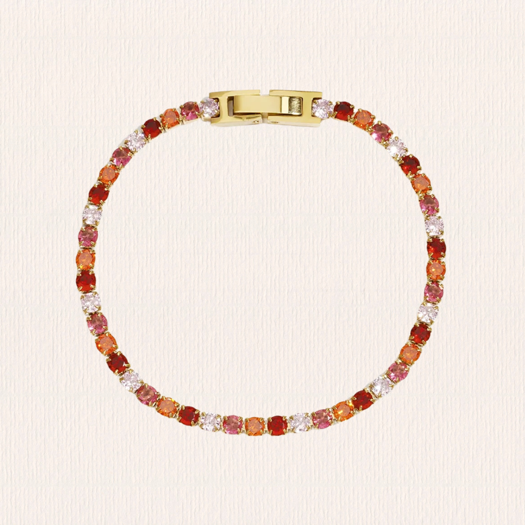 Armbandje met roze steentjes