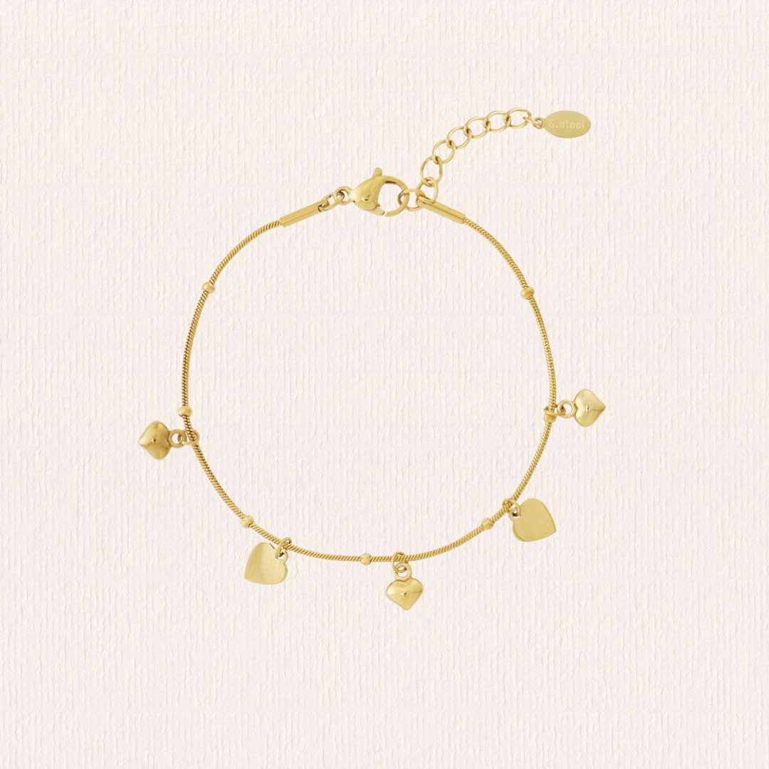 Bedelarmband kleine hartjes