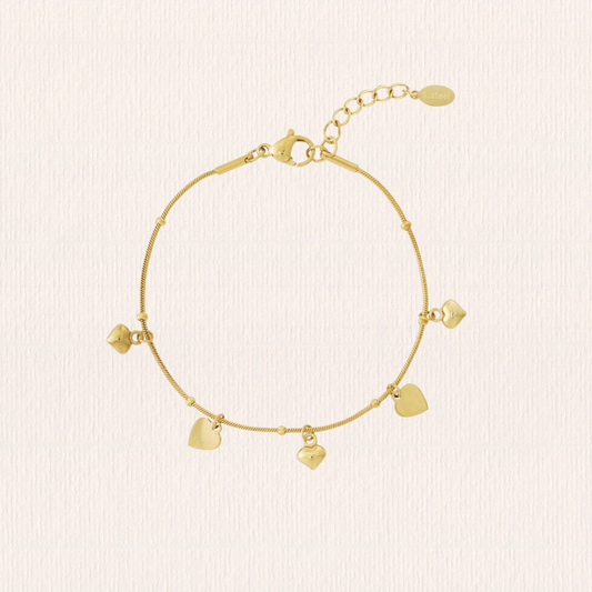 Bedelarmband kleine hartjes