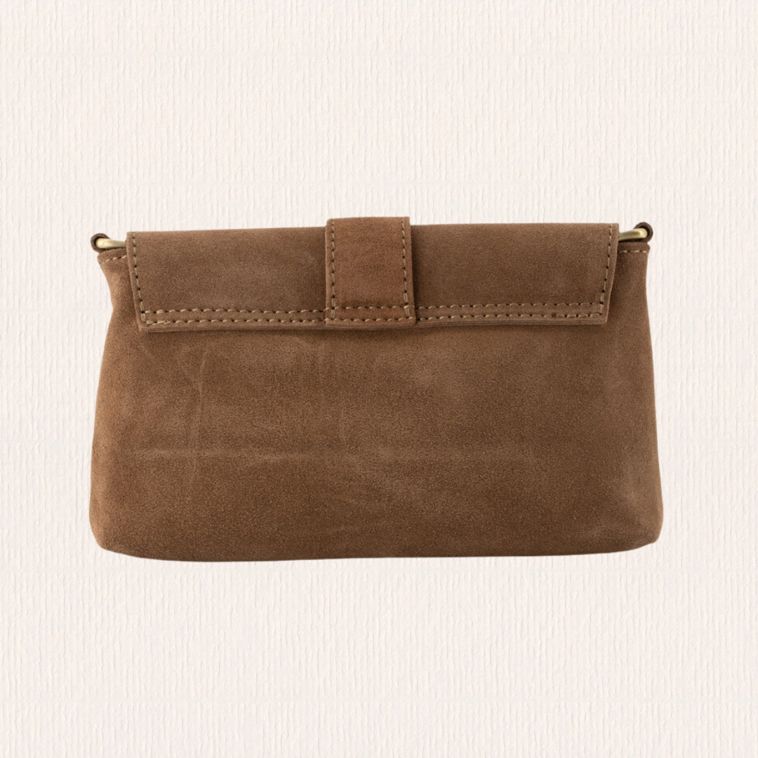 Taupe suéde crossbodytas