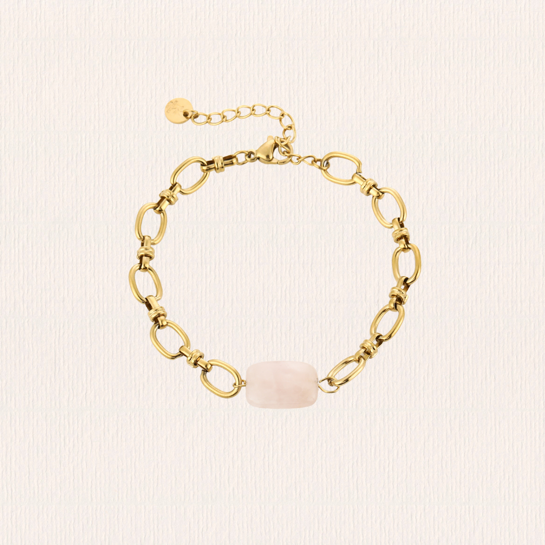 Natuursteenarmband bedel - roze