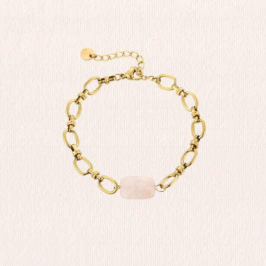 Natuursteenarmband bedel - roze