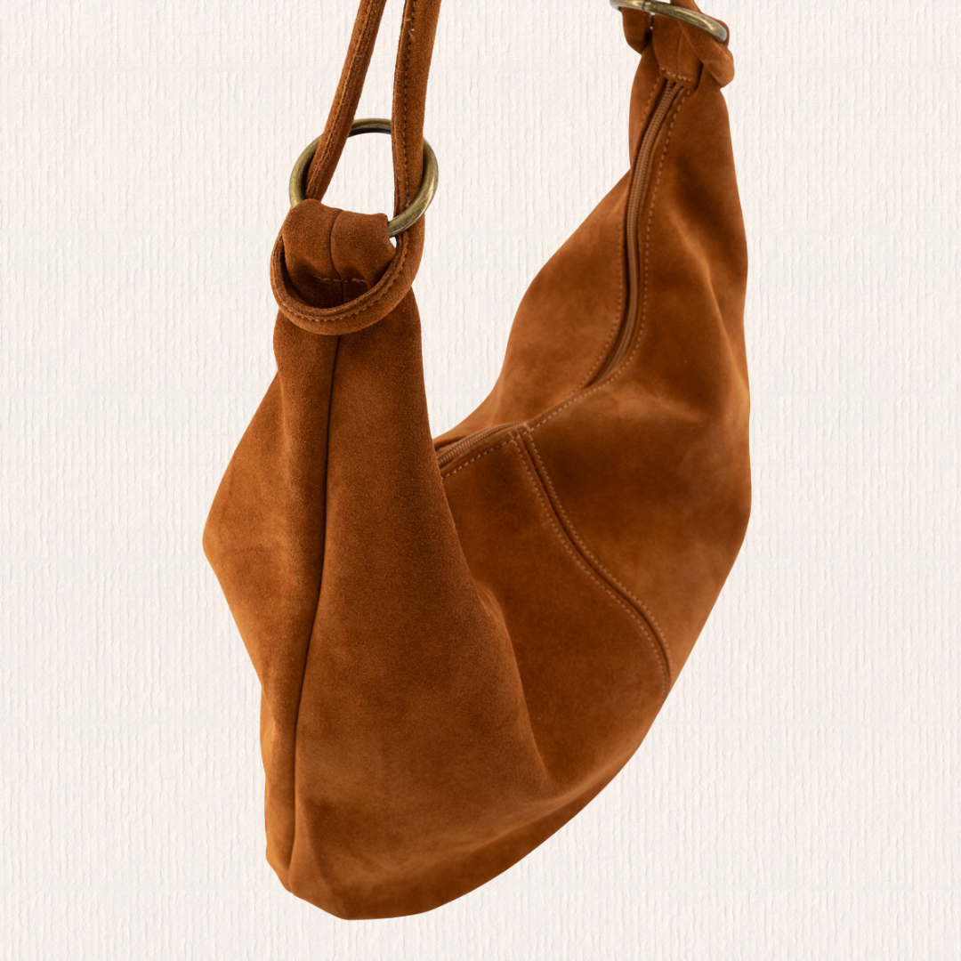 Cognac kleurige schoudertas