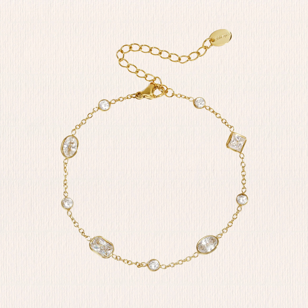 Armbandje met steentjes zilver