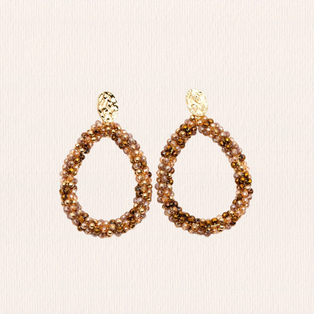 Druppelvormige roestkleurige oorbellen