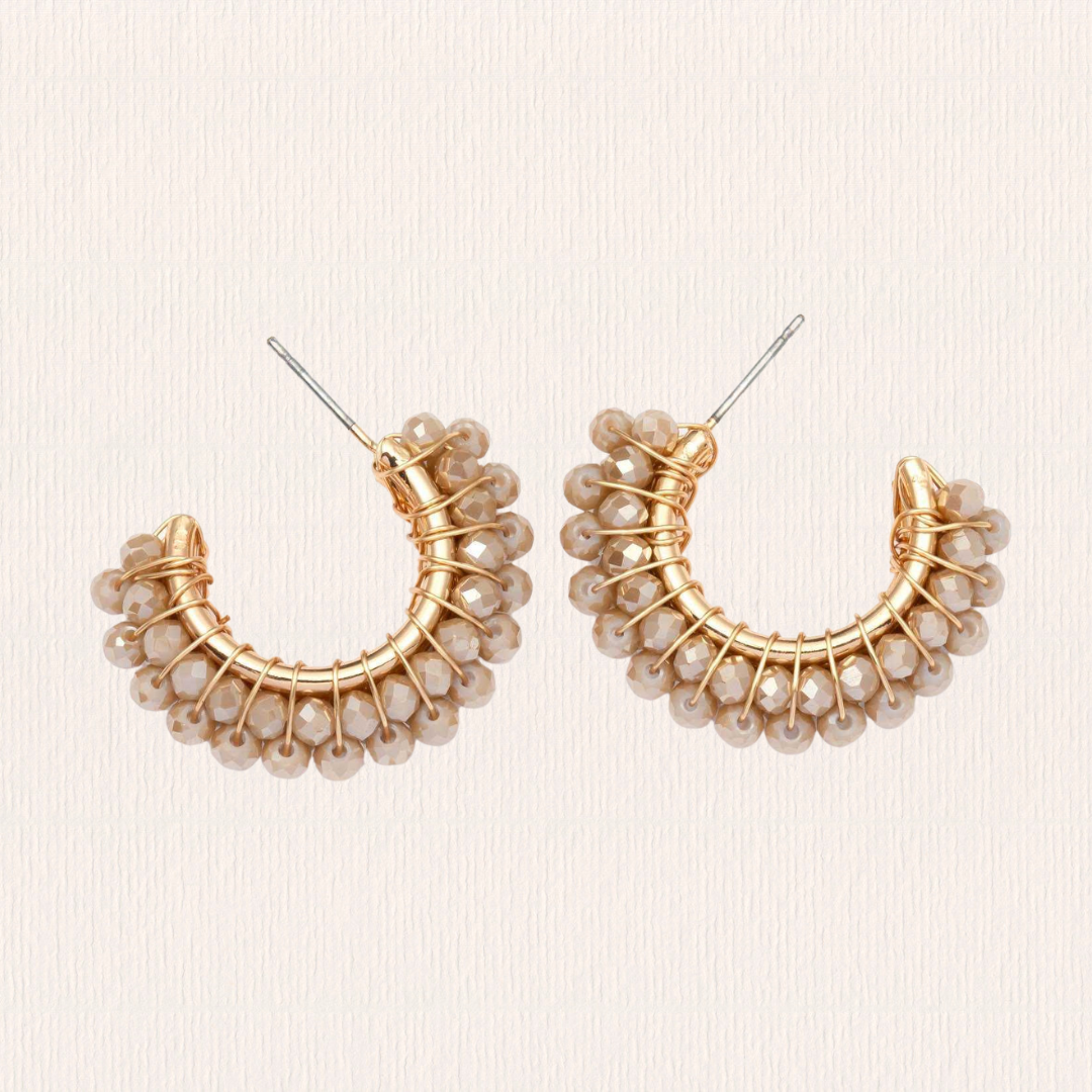 Beige creool glitter