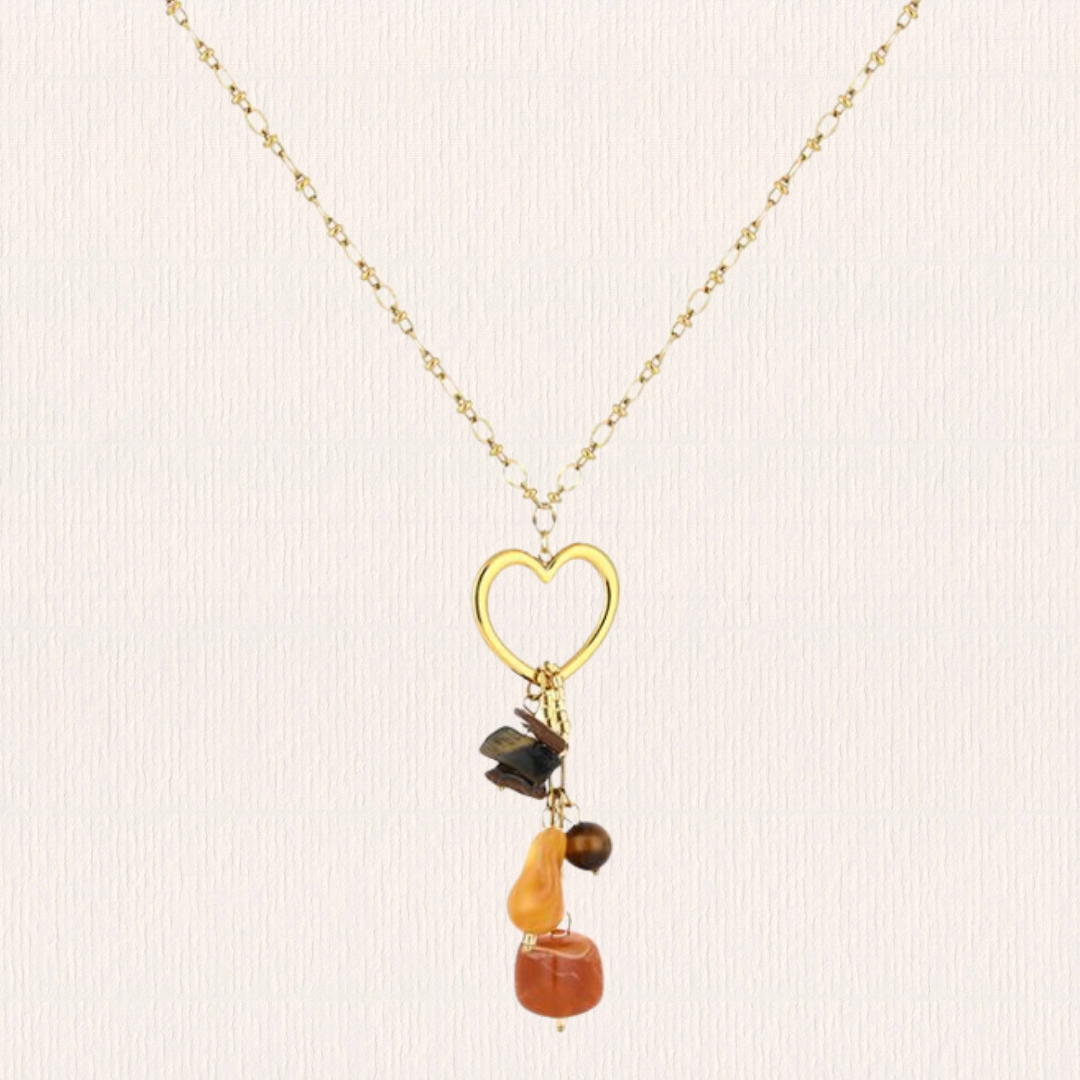 Bedelketting hart bruin