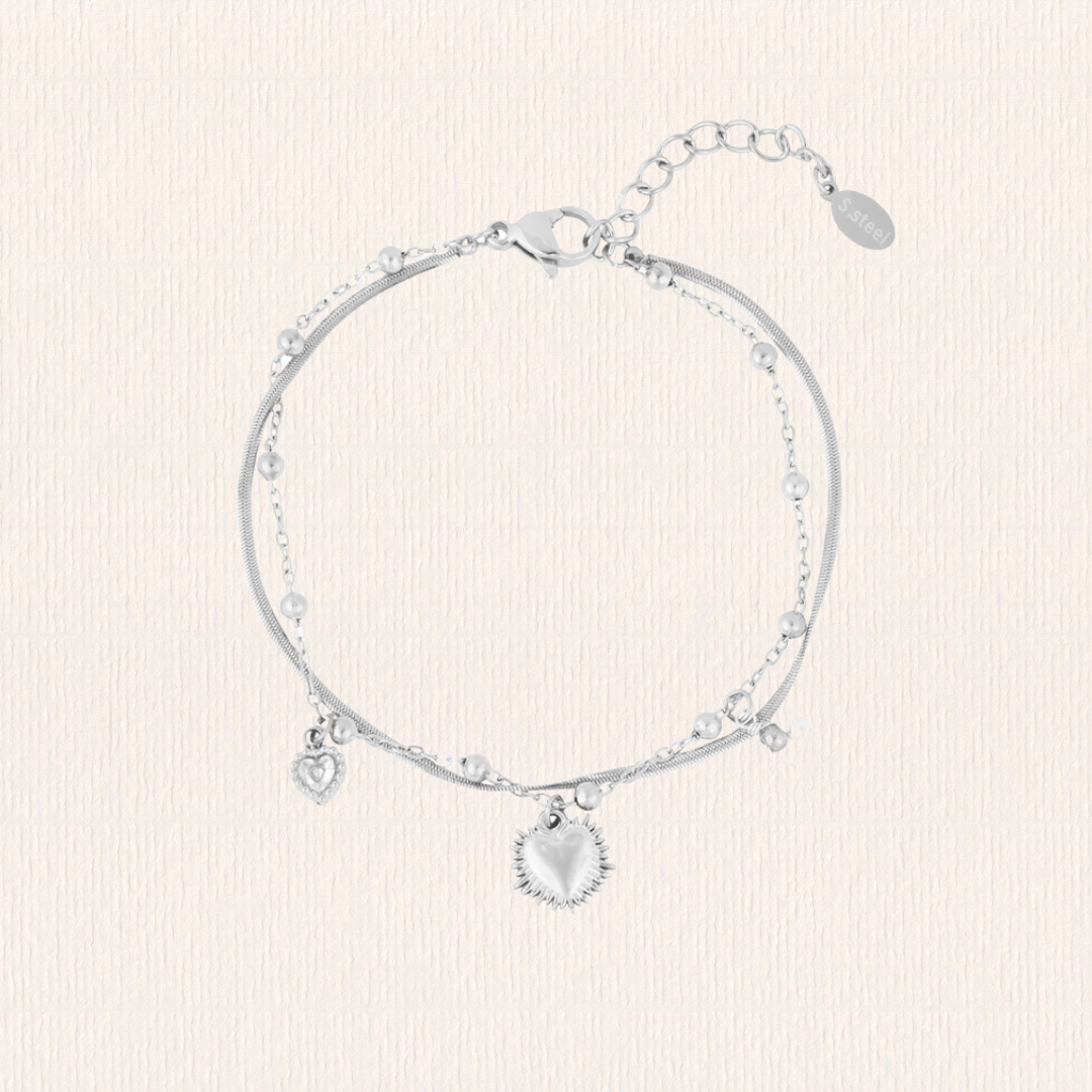 Armband bedels hartjes