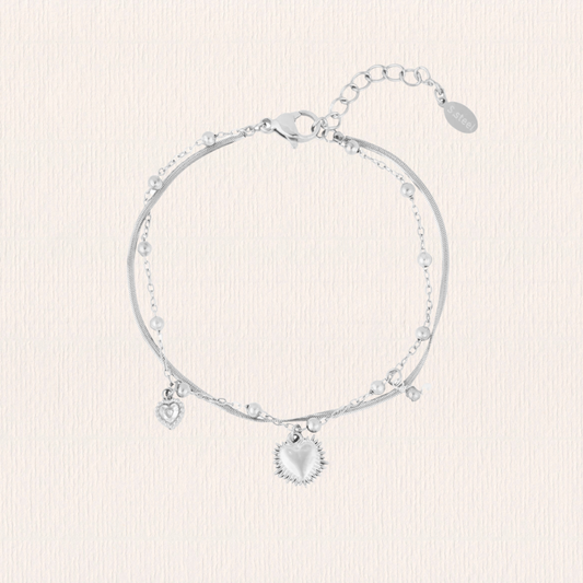 Armband bedels hartjes