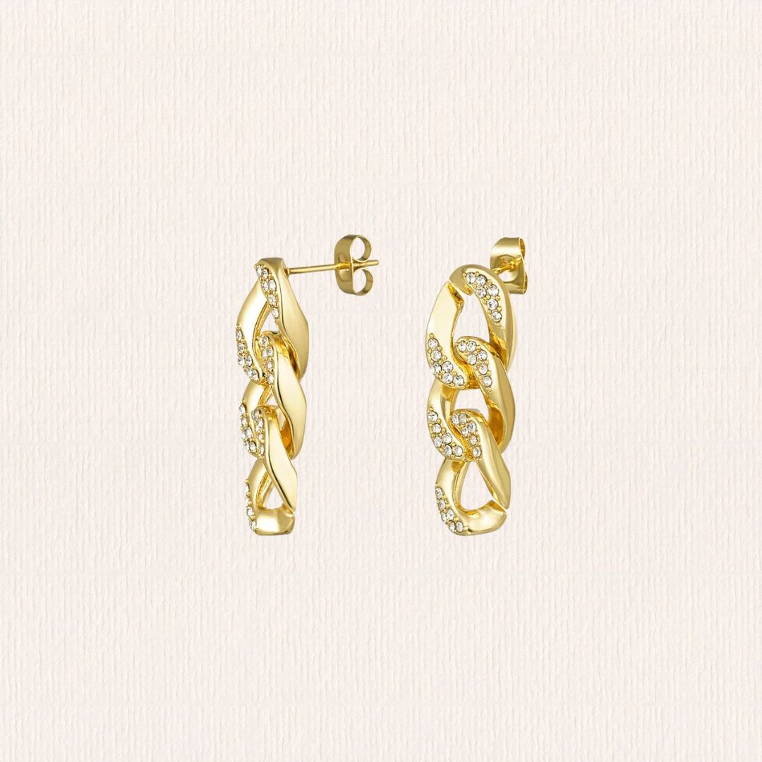 Glitter schakel oorbellen