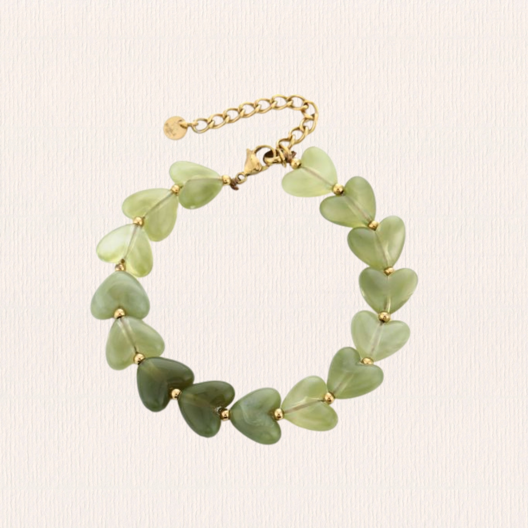 Hartjesarmband groen