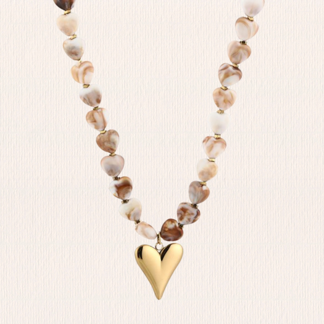 Hartjesketting beige