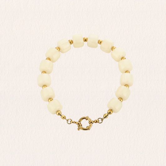 Kralenketting acryl rond wit