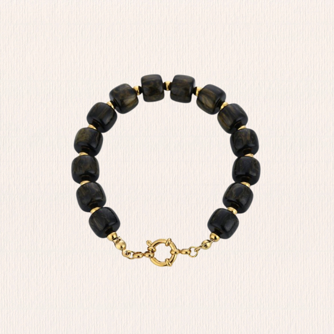 Kralenarmband acryl rond zwart