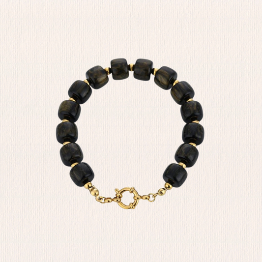 Kralenarmband acryl rond zwart