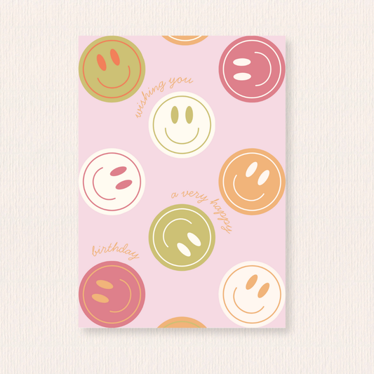 Smiley verjaardagskaart