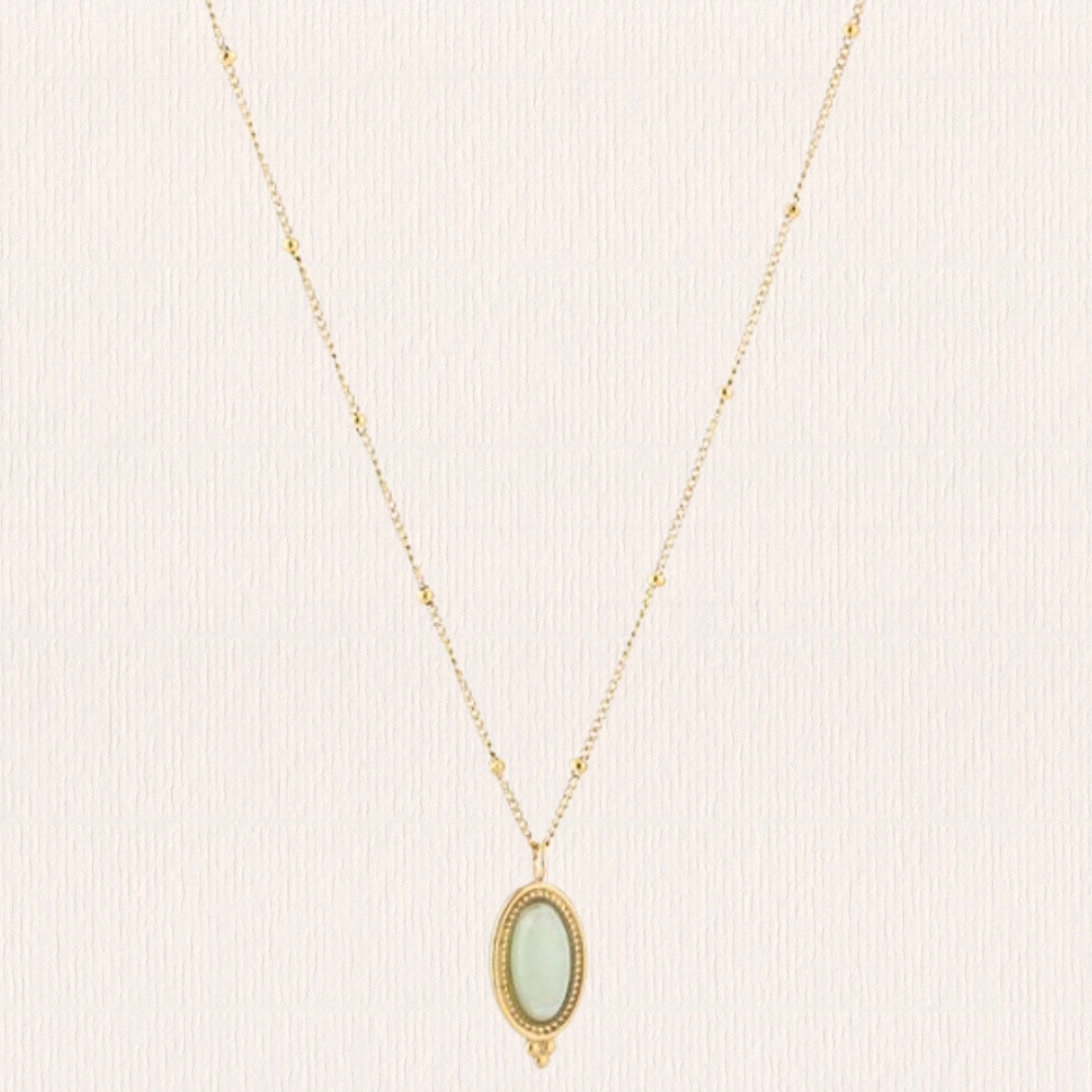 Ketting met natuursteentje - groen
