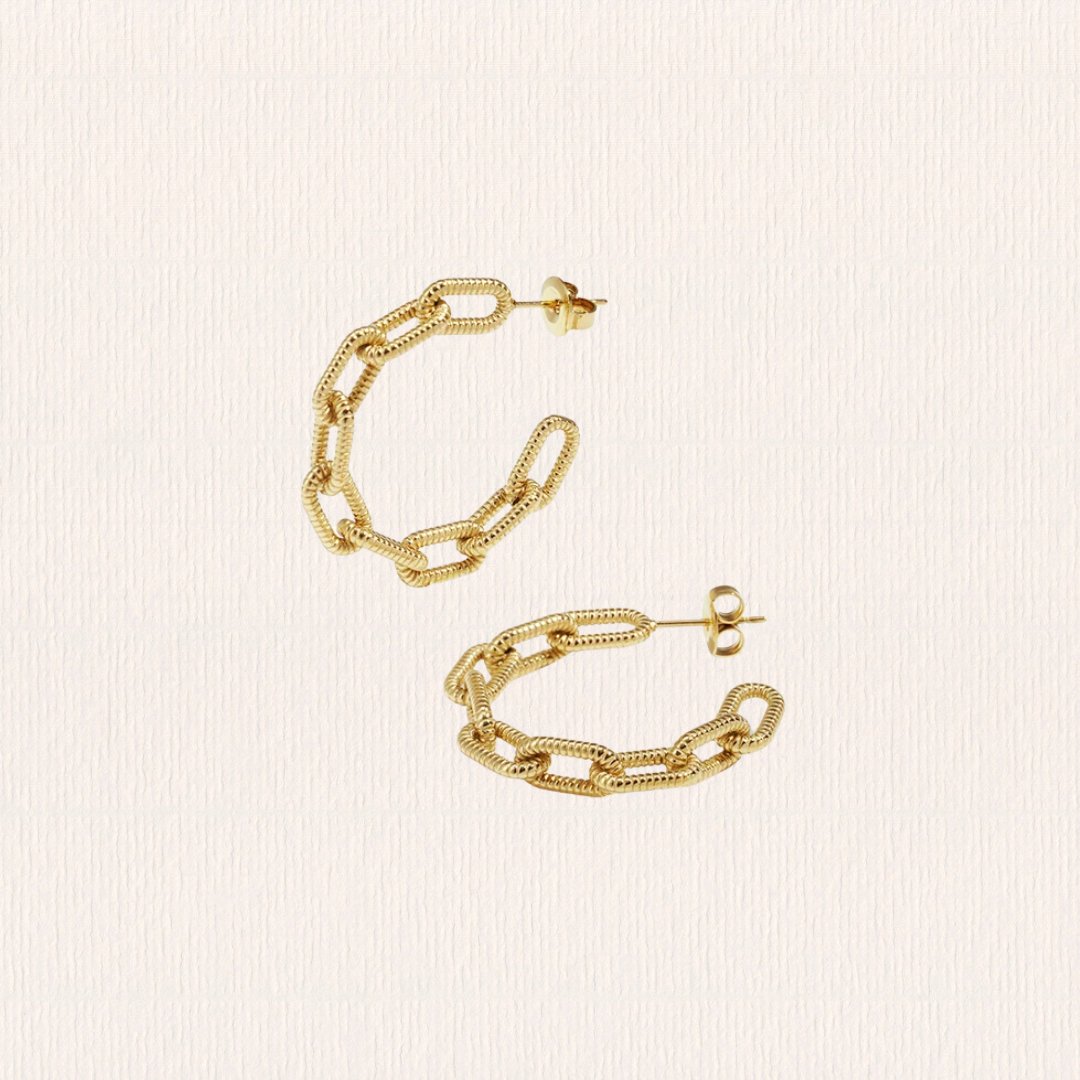 Geschakelde creool oorbellen