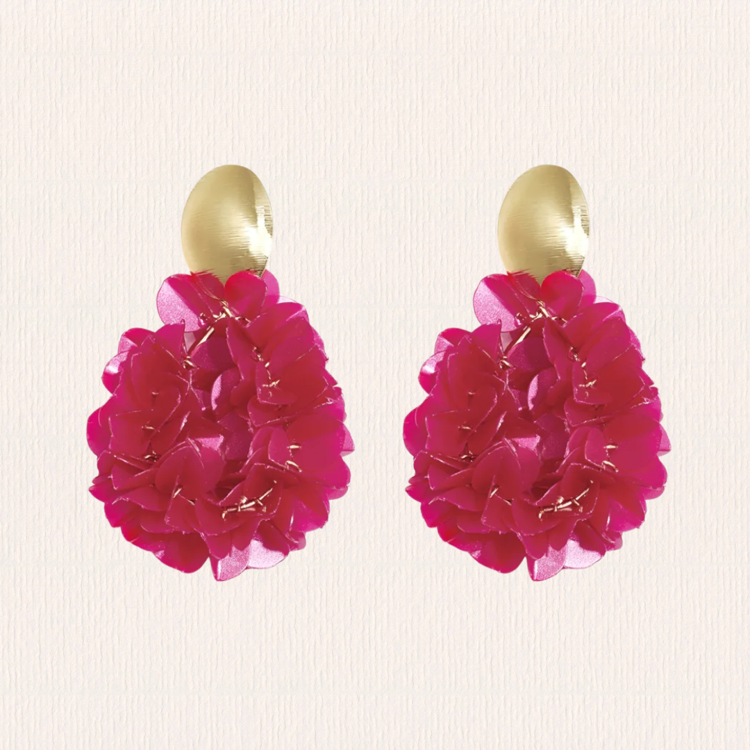 Glitter roze hoop oorbellen
