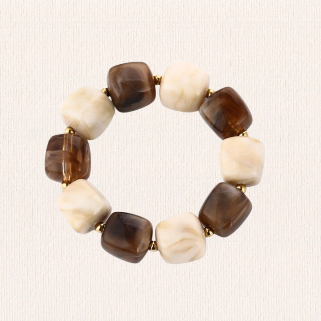 Chunky beige kralenarmband