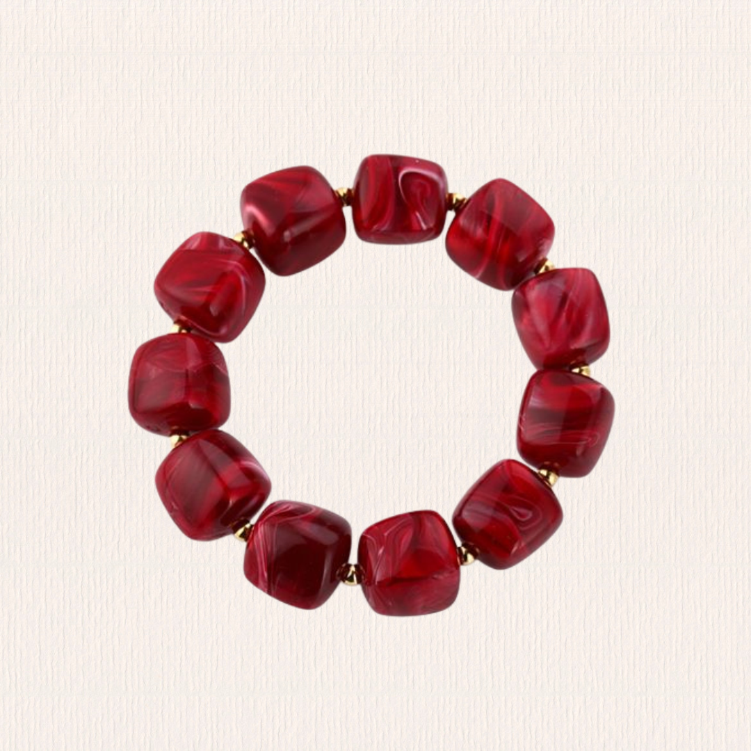 Chunky rode kralenarmband