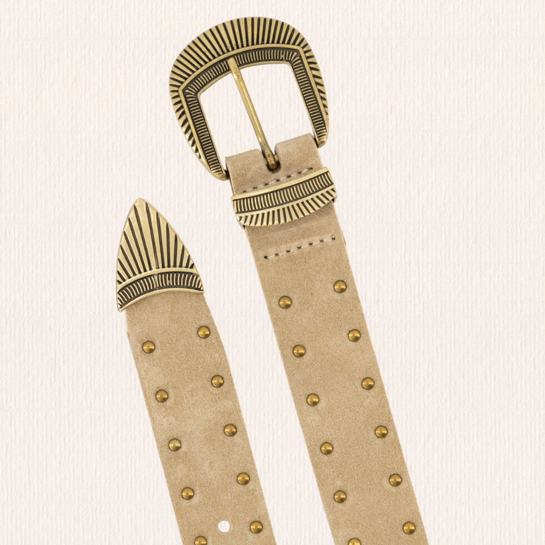 Beige leren riem