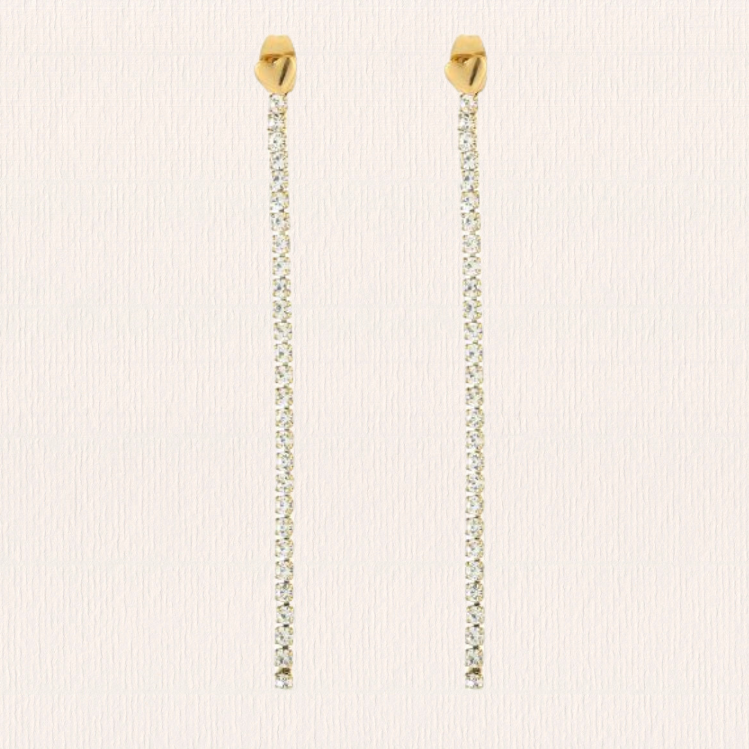 Glitter oorbellen met hartje