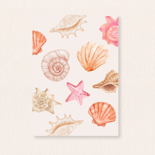 Roze schelpen kaart