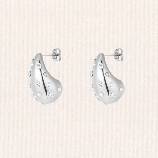 Drop oorbellen parels